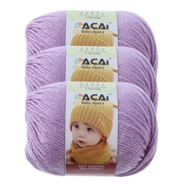 Imagem de Fio macio para bebê, 30% alpaca 70% poliéster, hipoalergênico, lavável, lavável na máquina, lã de bebê, ideal para tricô, crochê, cobertores de bebê, roupas e acessórios para recém-nascidos, 50 g por