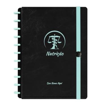 Imagem de Caderno De Disco Iscool Inteligente Personalizado 80 Folhas Profissões Preto Verde Oceano Nutrição Grande G