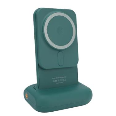 Imagem de Asixxsix Pega magnética para câmara do telemóvel, pega extensível para câmara do telemóvel com obturador remoto Bluetooth e suporte para sapata fria (Verde)