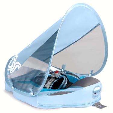 Imagem de Lurui Boia de Bebê para Piscina com Dossel Removível, Proteção Solar, Não Inflável, Adicione Cauda, Evite Virar, À Prova D'Água, Não Irrita a Pele, Boia de Natação Infantil de 3 a 24 Meses
