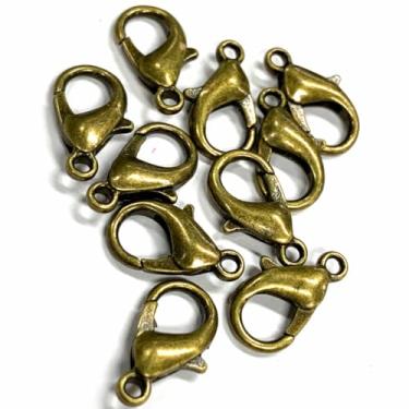 Imagem de Fecho Lagosta 15 mm Ouro Velho – Pacote com 10 peças – Aviamentos para Bolsas, Artesanato e Bijuterias