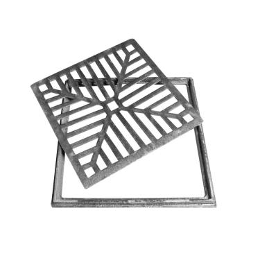 Imagem de Ralo Grelha 15X15Cm Com Suporte Ferro Fundido Reforçado