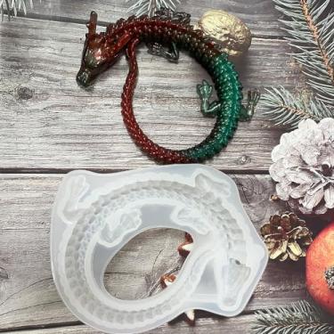 Imagem de WYAHYQ Moldes de resina moldes de silicone dragão de silicone para velas animais de resina epóxi moldes de cimento de concreto