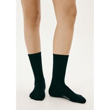 Imagem de Kit 2 Meias Unissex Cano Longo - Preto M - Hering, M