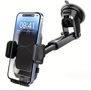 Imagem de Suporte Veicular Celular GPS Universal Smartphone Ventosa Gruda Painel Carro Trava Automática Anti Queda Waze Uber PREMIUM, ECOM SUPRIMENTOS