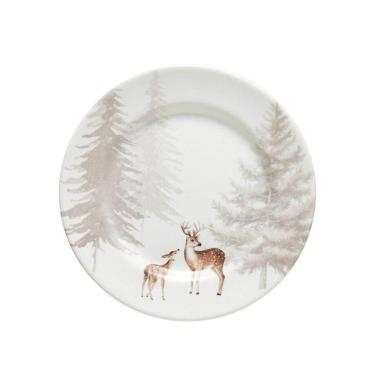 Imagem de Prato De Sobremesa Copa E Cia Aquarelle Natal Em Cerâmica Rena Duo