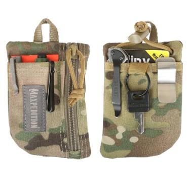 Imagem de MAXPEDITION Organizador de bolso frontal Platy, bolsa de ferramentas EDC durável para homens, carteira de pescoço com cordão de paracord, comporta lanterna, multiferramenta, caneta, caderno (Multicam