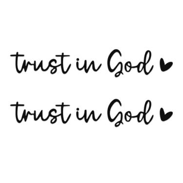 Imagem de HQRNYP 2 peças de decalques de espelho retrovisor Trust in God, adesivo de espelho, adesivos decorativos de vinil automotivo, decalque de lembrete de autoafirmação universal para carro, caminhão