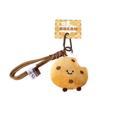 Imagem de Chaveiro de biscoito de pão de pelúcia Cute Smiley Face 8,5 cm