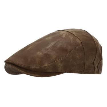 Imagem de Cap Flat Gatsby Newsboy Vintage de material sintético para homens - Yi