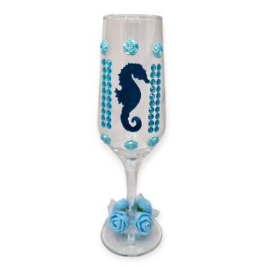 Imagem de Taça Iemanjá Mar Flor Vidro 186 Ml + Presente