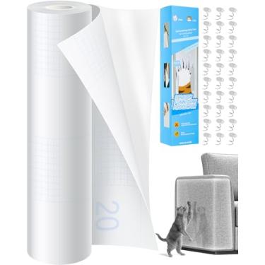 Imagem de Vokvaktak Protetor de móveis antiarranhões para gatos, protetores de móveis autoadesivos transparentes para aplicar, dissuasão de arranhões e proteção para cantos, paredes e portas de sofá, com 30