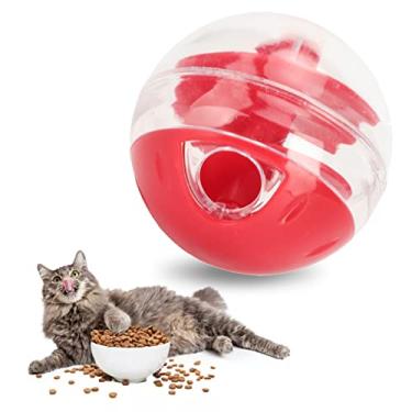 Imagem de Fayelume Brinquedo dispensador de guloseimas para gatos, alimentador de quebra-cabeça ajustável para gatos, quebra-cabeça interativo com comida de gatos, bolas para treinamento interno de gatinhos