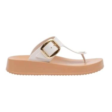 Imagem de Petite Jolie, Chinelo de Dedo Fem Petite Jolie Day Off White/Avelã PJ7499 Tamanho:39/40;Cor:Nude