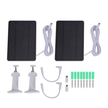 Imagem de Garosa Carregador de Painel Solar de 10 W, Montagem Ajustável IP65 de 360 ​​graus Com Cabo de 9,8 Pés para Câmeras de Segurança de Porta Blink Outdoor 4 DC Micro USB Tipo C