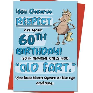 Imagem de Mcduldul Cartão de aniversário de 60 anos impertinente para mulheres, homens, mãe, pai, marido esposa, presentes de aniversário de 60 anos felizes para ele, ideias engraçadas de decoração de