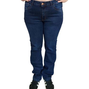 Imagem de Calça Feminina Jeans Shyros Azul Básica Plus Size
