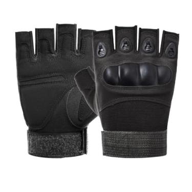 Imagem de Luvas rígidas para uso ao ar livre, luvas sem dedos, paintball, airsoft, combate, equitação, caminhada