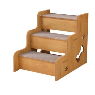 Imagem de Whtkoph Escada para Cachorro para Cama Alta Escada de Madeira para Animais de Estimação, Itens Essenciais para Filhotes de Gatos Pequenos, Médios E Mais Velho, 3 etapas