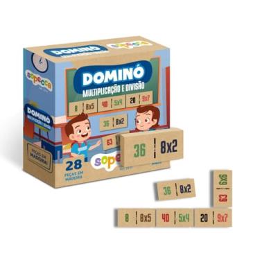 Imagem de Jogo Infantil Educativo Dominó Multiplicação e Divisão Sopecca - ES13