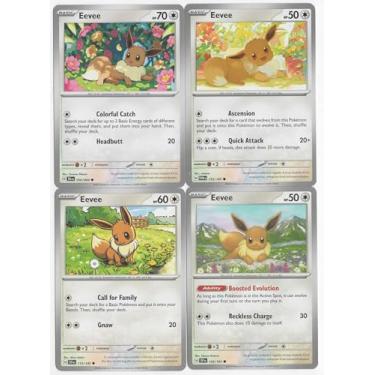 Imagem de Eevee Pokemon Card Lot x 4 – Scarlet Violet (Gray Borders) – Surging Sparks Shrouded Fable – 143/191