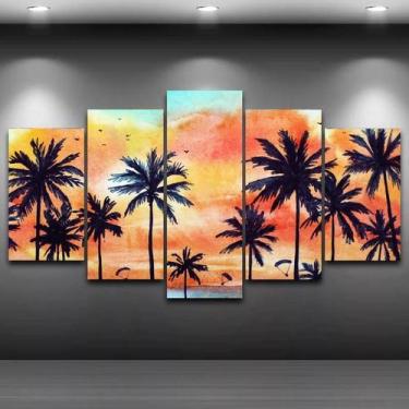 Imagem de Quadro Mosaico 5 Peças Mdf 6Mm Foto Mural 13 - Dekorarte