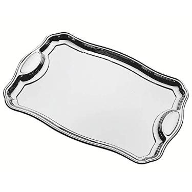 Imagem de Tramontina 61440490 Bandeja Retangular em Aço Inox com Alças, Prata, 49 X 34 cm