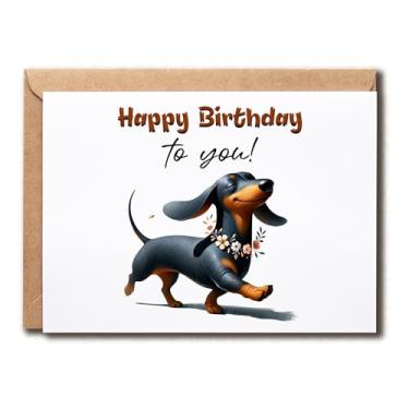 Imagem de APVGifts Happy Birthday To You - Cartão de aniversário Dachshund - Dachshund fofo - Cartão de mãe de cachorro - Amante de cães - Dono de animal de estimação - presente para amigos e familiares