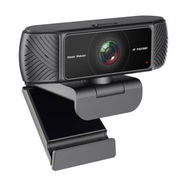 Imagem de Amdony Webcam de streaming para PC - Webcam HD 1080p com microfone, capa de privacidade, foco automático, cancelamento de ruído, correção automática de luz, câmera Web de computador USB, Plug and Play
