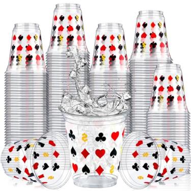 Imagem de KaTiSeMo 50 peças de decorações de festa temática de cassino, decorações de noite de jogo, copos de cassino 350 ml, copos de plástico de Las Vegas para lembrancinhas de festa de aniversário