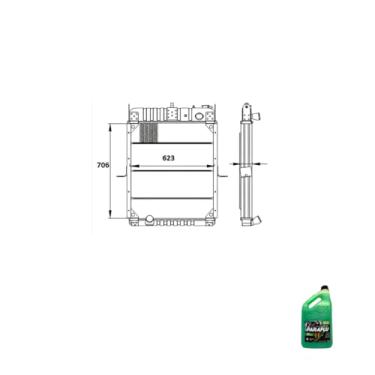 Imagem de Kit Radiador Ford Cargo 1215/1415/1422/1519/152 + Aditivo Radiador ParaFlu Verde Pronto Uso 5