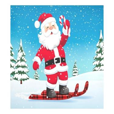 Imagem de SEHANY Capa magnética para lava-louças de Papai Noel, adesivos magnéticos para decoração de Natal antiarranhões para painel de geladeira e lava-louças, decoração de Natal de cozinha doméstica 58 x 66