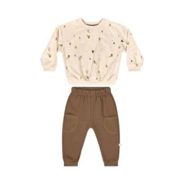 Imagem de Conjunto com Blusão e Calça em Moletom para Bebê Menino Quimby-Masculino