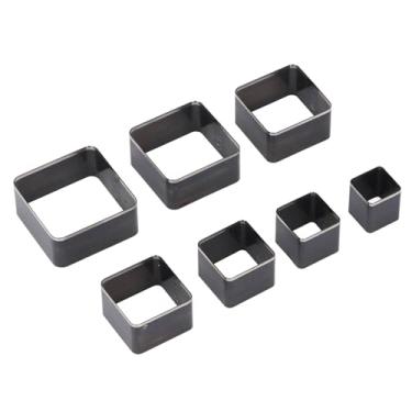 Imagem de WALFRONT 7 Peças de Corte de Couro Dados Retângulo Perfurador Conjunto Liga Aço 20mm 25mm 30mm 35mm 40mm 45mm 50mm Comprimento Lateral para Carteiras Sacos Artesanato