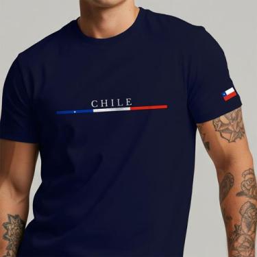 Imagem de Camisa Masculina Listra Chile Minimalista Casual Algodão - NoBrand, Az