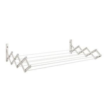 Imagem de Varal de Parede Sanfonado Aço 60cm - Secalux, Branco