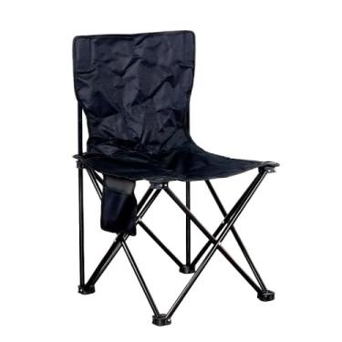 Imagem de Cadeira Dobrável para Camping com Bolso Lateral, Estrutura em Metal Reforçado, Poliéster Duplo, Suporta até 120 kg, 72x42x42.3 cm, Branco e Preto