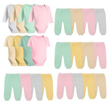 Imagem de Kit Enxoval Bebê Body Manga Longa e Curta Mijão 24 Peças - Koala Baby,
