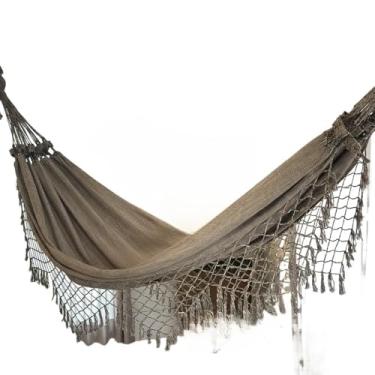 Imagem de Rede Casal Grande Reforçada para Descanso e Balanço Perfeita para Família, Quintal e Momentos de Relaxamento(Marrom Cappuccino)