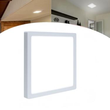 Imagem de Luminária Painel Plafon Sobrepor Led 25w Quadrado Branco Frio
