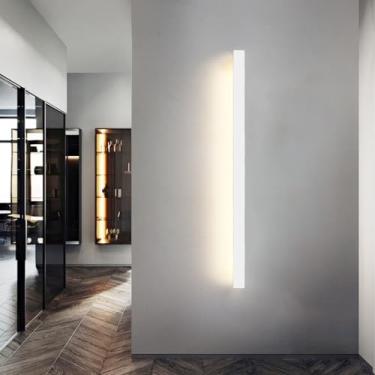 Imagem de LED Longa Arandela Moderna Interior Lâmpadas de Parede Lâmpada de Corredor Escada Metal Alumínio Minimalista Iluminação de Parede para Sala de Estar Quarto Cabeceira Hotel (Branco Luz Natural, 180 cm)