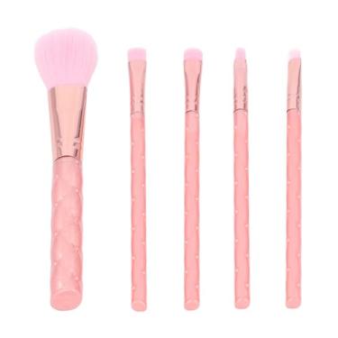 Imagem de Brrnoo Conjunto de Pincéis de Maquiagem Com 5 Peças – Pincéis Cosméticos Macios para Olhos, Blush e Contorno, Ferramentas Portáteis de Beleza para Viagens para Iniciantes