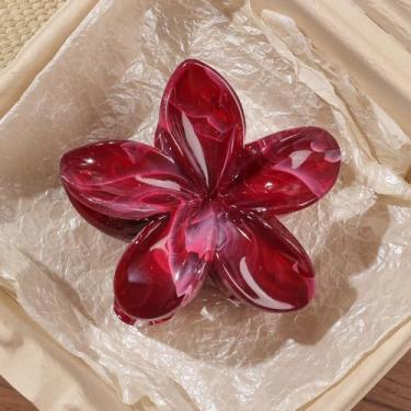 Imagem de Grampos de cabelo de flores para mulheres - Clipes Plumeria grandes para cabelo grosso fino médio fino, acessórios de cabelo bonitos da moda para fixação forte, perfeitos para o verão e praia, cor