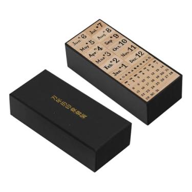Imagem de MotiveTech Conjunto de carimbos de madeira e borracha para calendário, ideal para decoração de diários e projetos de artesanato.