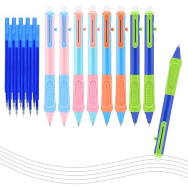Imagem de Temiary 8 canetas de gel estéticas retráteis apagáveis e 10 refis extras, caneta de tinta com borracha, escrita suave de ponta fina de 0,5 mm para estudantes, material de escritório escolar (tinta