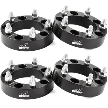 Imagem de GAsupply Espaçadores de roda 5 x 5,5 a 5 x 5,5, 38 mm, adaptadores espaçadores de roda 5 x 139,7, furo do cubo de 108 mm com pinos de 1/2-20, compatível com Dodge B1500, Ram 1500, Ram Charger, W150; Ford Bronco, E-150, F-150