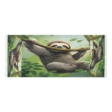 Imagem de Wassud Capas de lavadora e secadora de preguiça na selva, protetor de lavadora com sacos de armazenamento, capa de geladeira à prova de poeira com bolsos para lavanderia doméstica, cozinha, 120 x 55