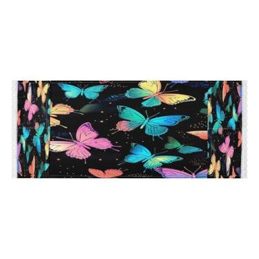 Imagem de Wassud Capas coloridas para lavadora e secadora de borboletas brilhantes, protetor de lavadora com sacos de armazenamento, capa de geladeira à prova de poeira com bolsos para lavanderia doméstica