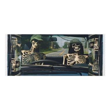 Imagem de Wassud Esqueletos em capas de lavadora e secadora de carros, protetor de lavadora com sacos de armazenamento, capa de geladeira à prova de poeira com bolsos para lavanderia doméstica e cozinha, 120 x