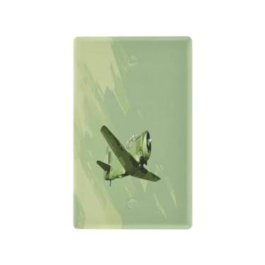 Imagem de Wassud Placa de cobertura de interruptor de luz, capas de tomada de interruptor único, placa de parede, tomadas elétricas decorativas, plano verde, decoração de sala de estar